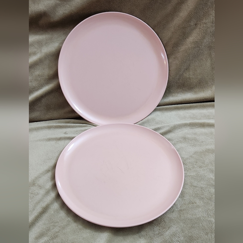 Vintage 2 WINDSOR MELMAC 10" Dinner Plates - Pink